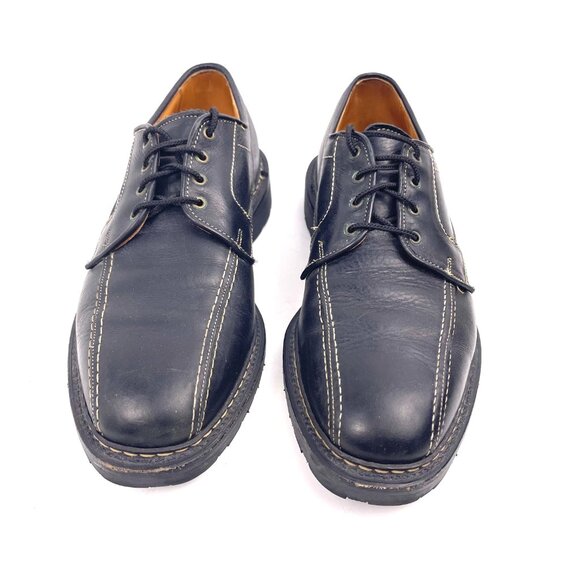 Allen Edmonds Mapleton Derby Shoes Black Leather Lug Sole Size 9C Made in USA - Picture 2 of 12